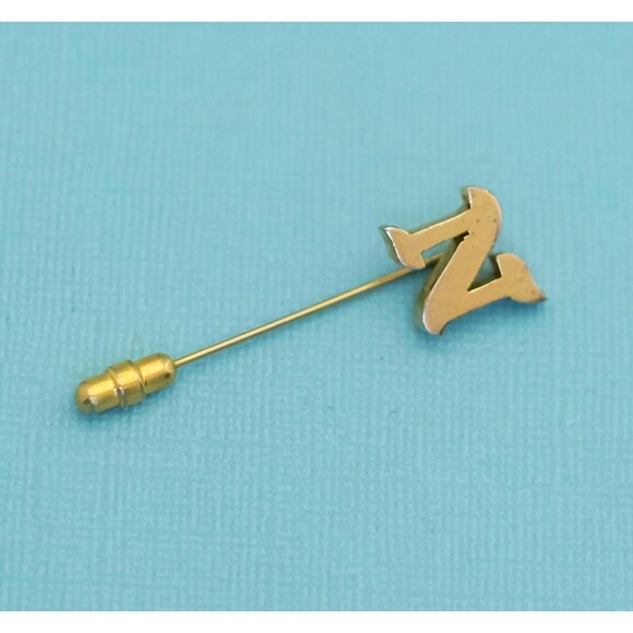 Vintage Minimalist Letter N Gold Tone Stick Pin - E7 - Picture 1 of 2